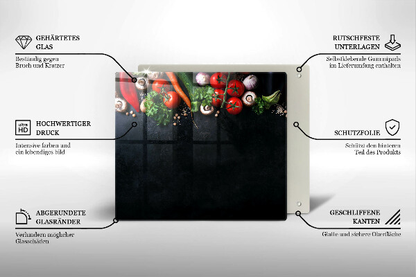 De vidrio templado Verduras coloridas