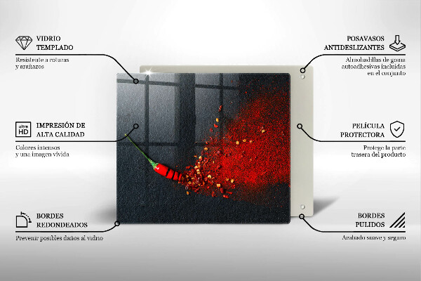 De vidrio templado Pimiento picante