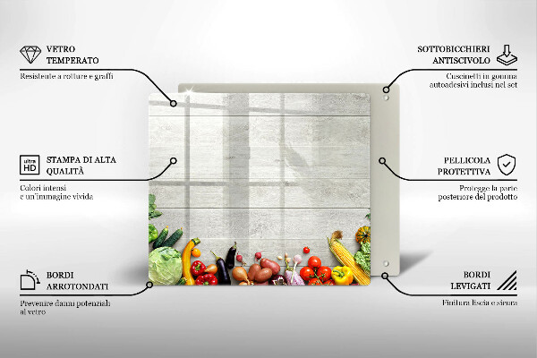 De vidrio templado Verduras en tablas