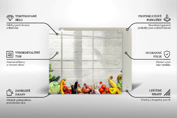 De vidrio templado Verduras en tablas