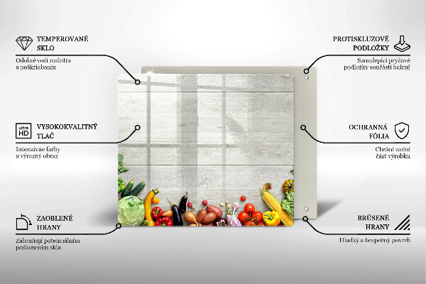 De vidrio templado Verduras en tablas