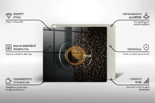 De vidrio templado Cafe y frijoles