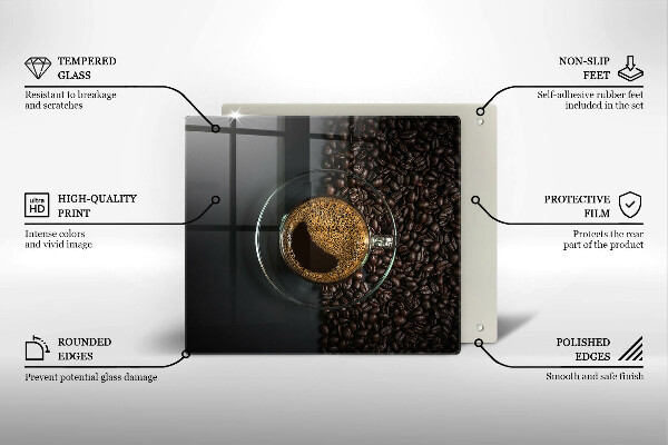 De vidrio templado Cafe y frijoles