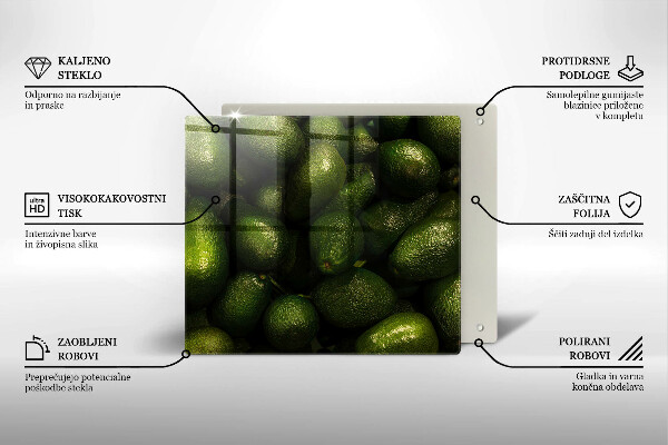 De vidrio templado Fruta de aguacate