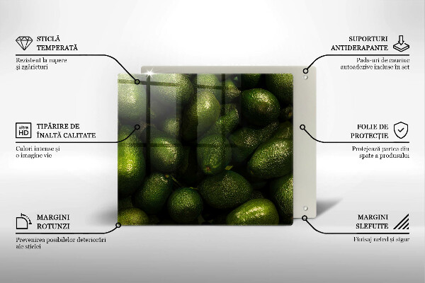 De vidrio templado Fruta de aguacate