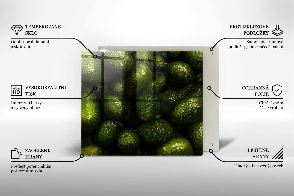 De vidrio templado Fruta de aguacate