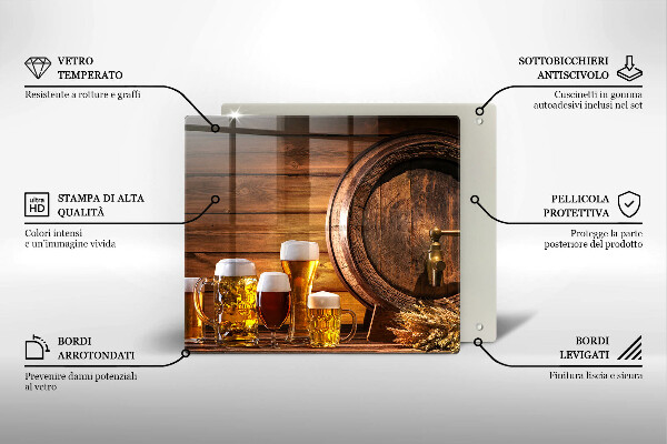 De vidrio templado Barril de cerveza