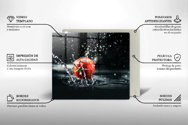 De vidrio templado Tomate en agua