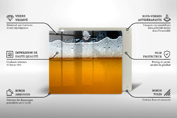 De vidrio templado Beber espuma de cerveza