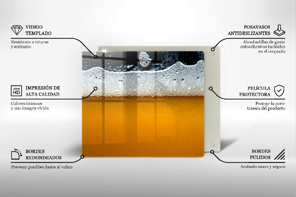 De vidrio templado Beber espuma de cerveza