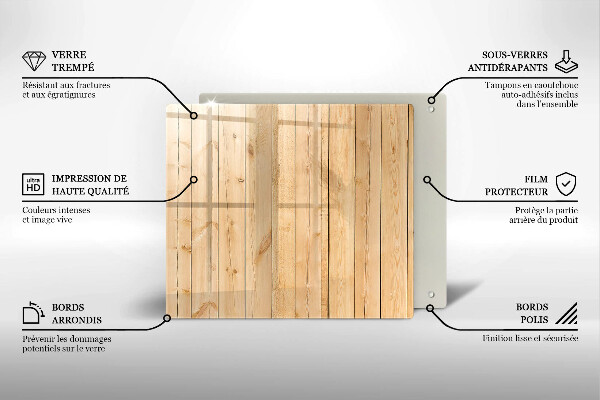 De vidrio templado Tablas de madera delicadas