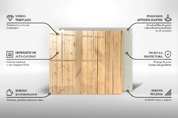 De vidrio templado Tablas de madera delicadas
