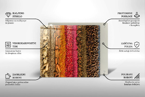 De vidrio templado Especias coloridas