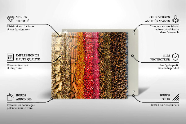De vidrio templado Especias coloridas