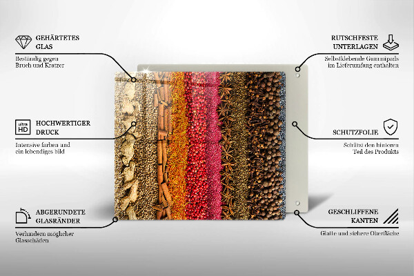 De vidrio templado Especias coloridas
