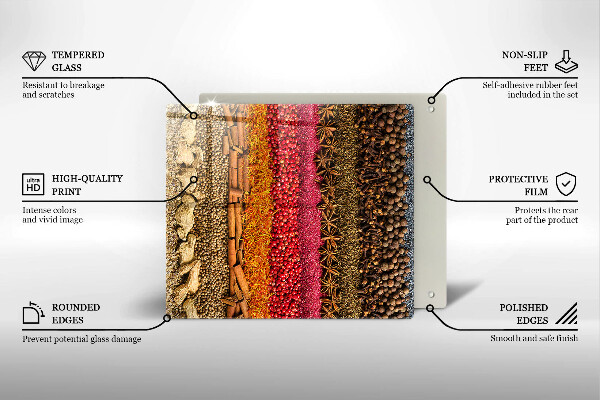 De vidrio templado Especias coloridas