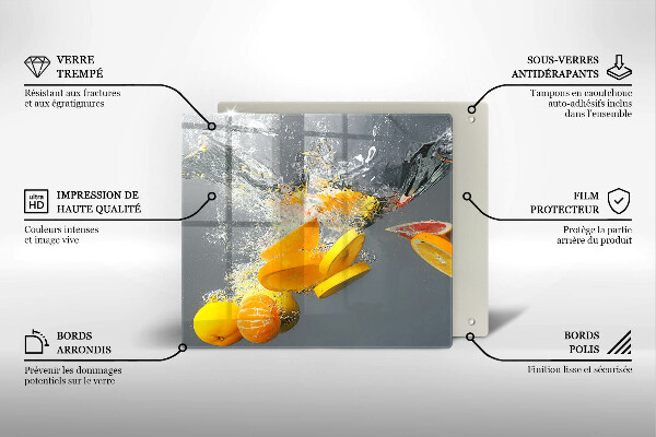 De vidrio templado Limones en agua