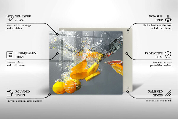 De vidrio templado Limones en agua