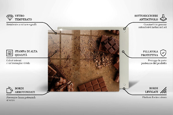 De vidrio templado Dulces de chocolate