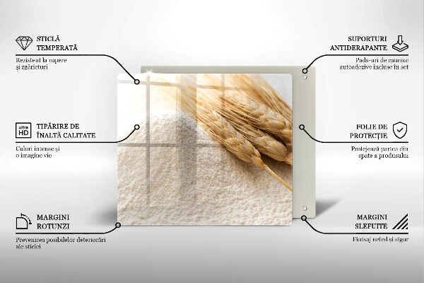 De vidrio templado Harina y espigas de grano