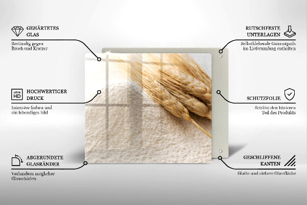 De vidrio templado Harina y espigas de grano