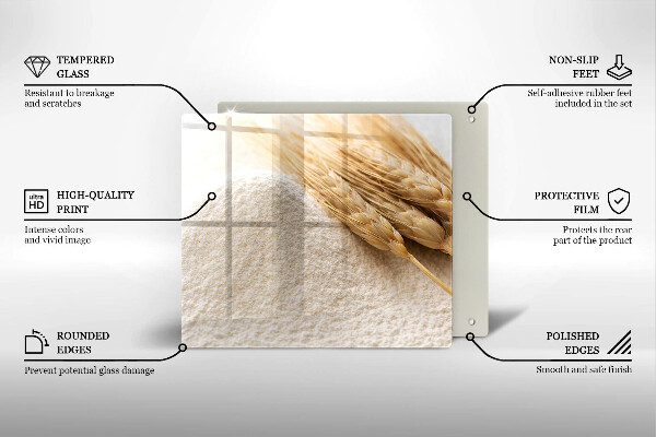 De vidrio templado Harina y espigas de grano