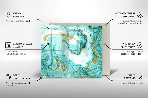 De vidrio templado Abstracción azul