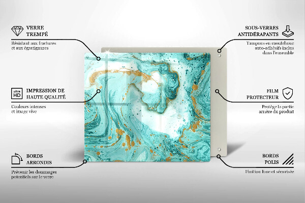 De vidrio templado Abstracción azul