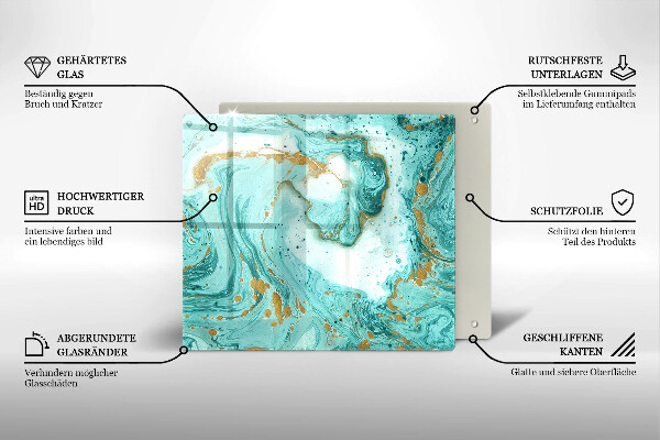 De vidrio templado Abstracción azul