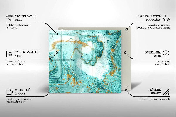 De vidrio templado Abstracción azul