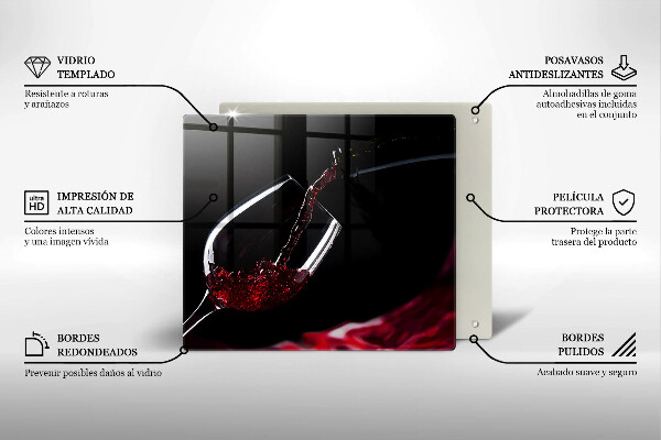 De vidrio templado Una copa de vino tinto