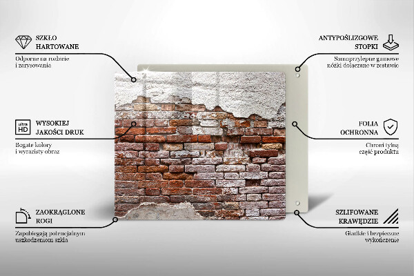 De vidrio templado Viejo muro de ladrillo y hormigón
