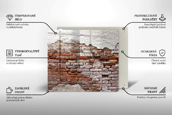 De vidrio templado Viejo muro de ladrillo y hormigón
