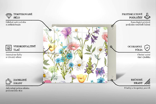 De vidrio templado Ilustración de flores