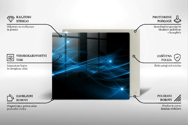 De vidrio templado Humo azul abstracto