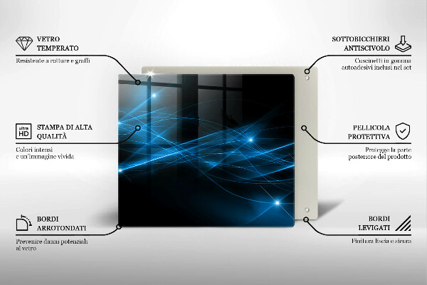 De vidrio templado Humo azul abstracto