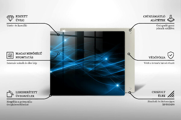 De vidrio templado Humo azul abstracto