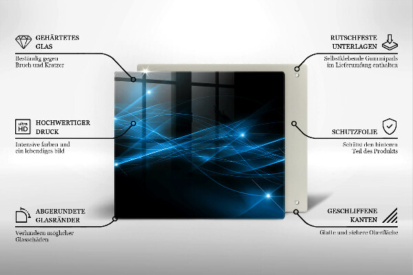 De vidrio templado Humo azul abstracto