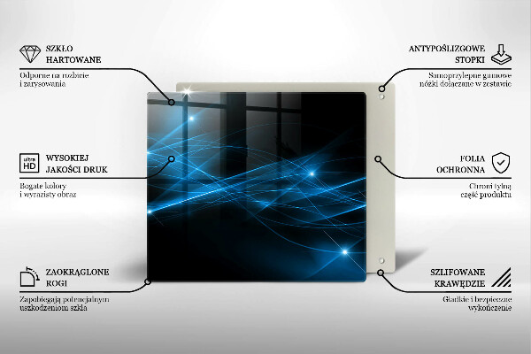 De vidrio templado Humo azul abstracto