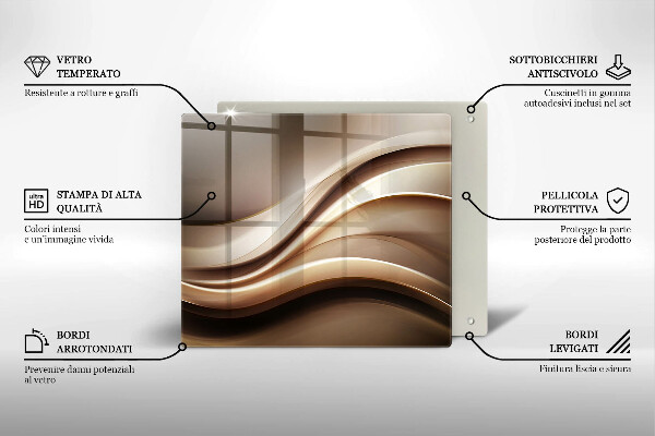 De vidrio templado Líneas suaves de abstracción