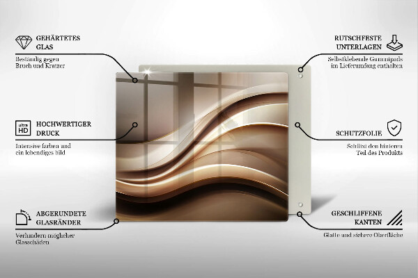 De vidrio templado Líneas suaves de abstracción