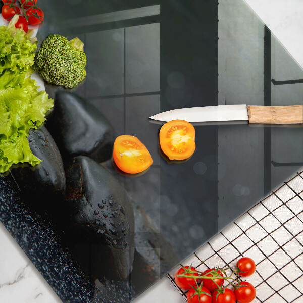 De vidrio templado Piedras zen de flor blanca