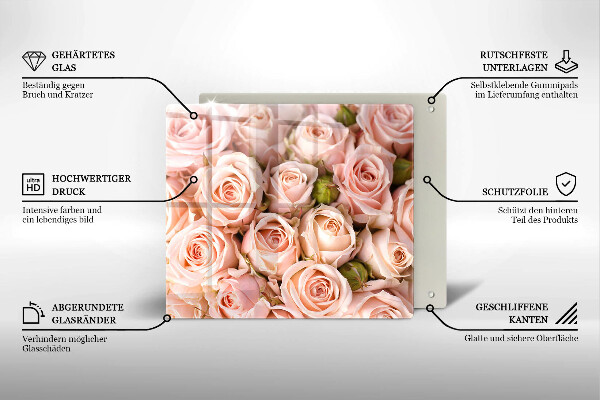 De vidrio templado Ramo de rosas delicadas