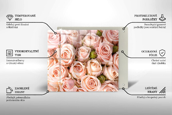 De vidrio templado Ramo de rosas delicadas