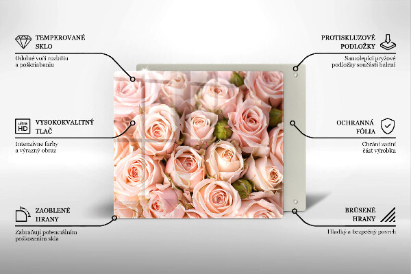 De vidrio templado Ramo de rosas delicadas