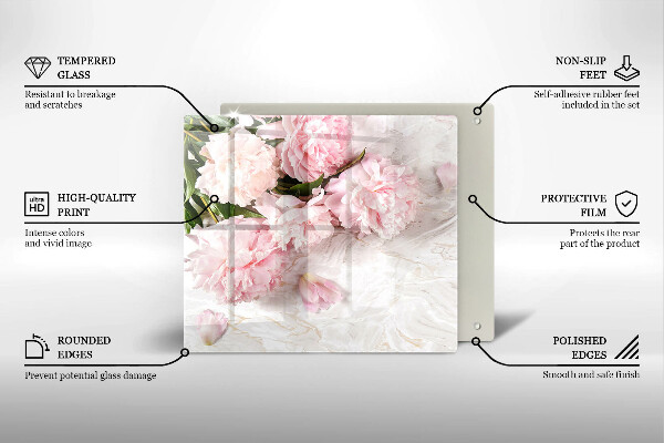 De vidrio templado Flores rosas delicadas