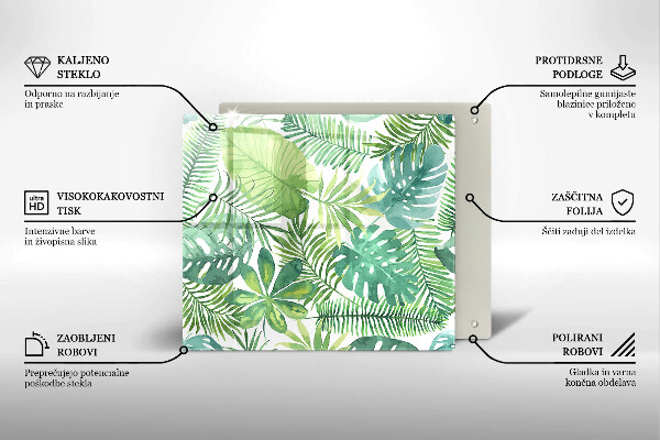 De vidrio templado Hojas boho acuarela