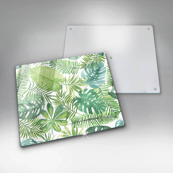 De vidrio templado Hojas boho acuarela