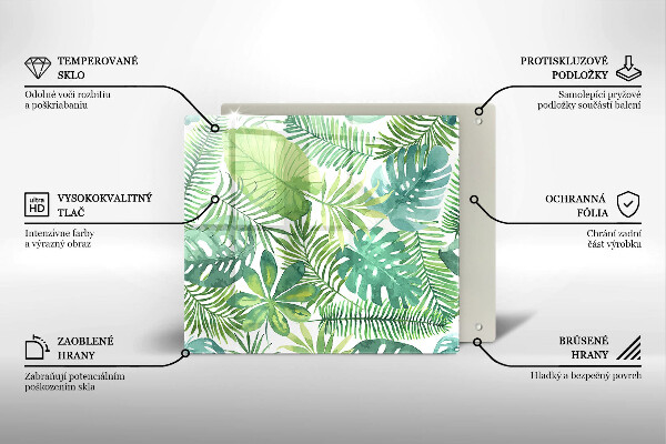 De vidrio templado Hojas boho acuarela