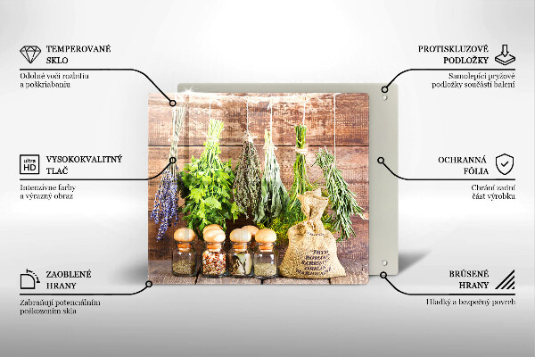 De vidrio templado Hierbas especias y madera